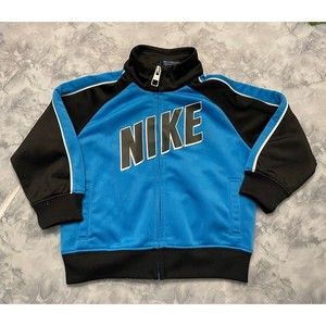 Nike Full Zip Blue & Black Baby Boy Toddler Track Jacket, Size 12 months